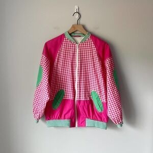 Vintage Inspired Pink Gingham Strawberry Fields Jacket Size Small